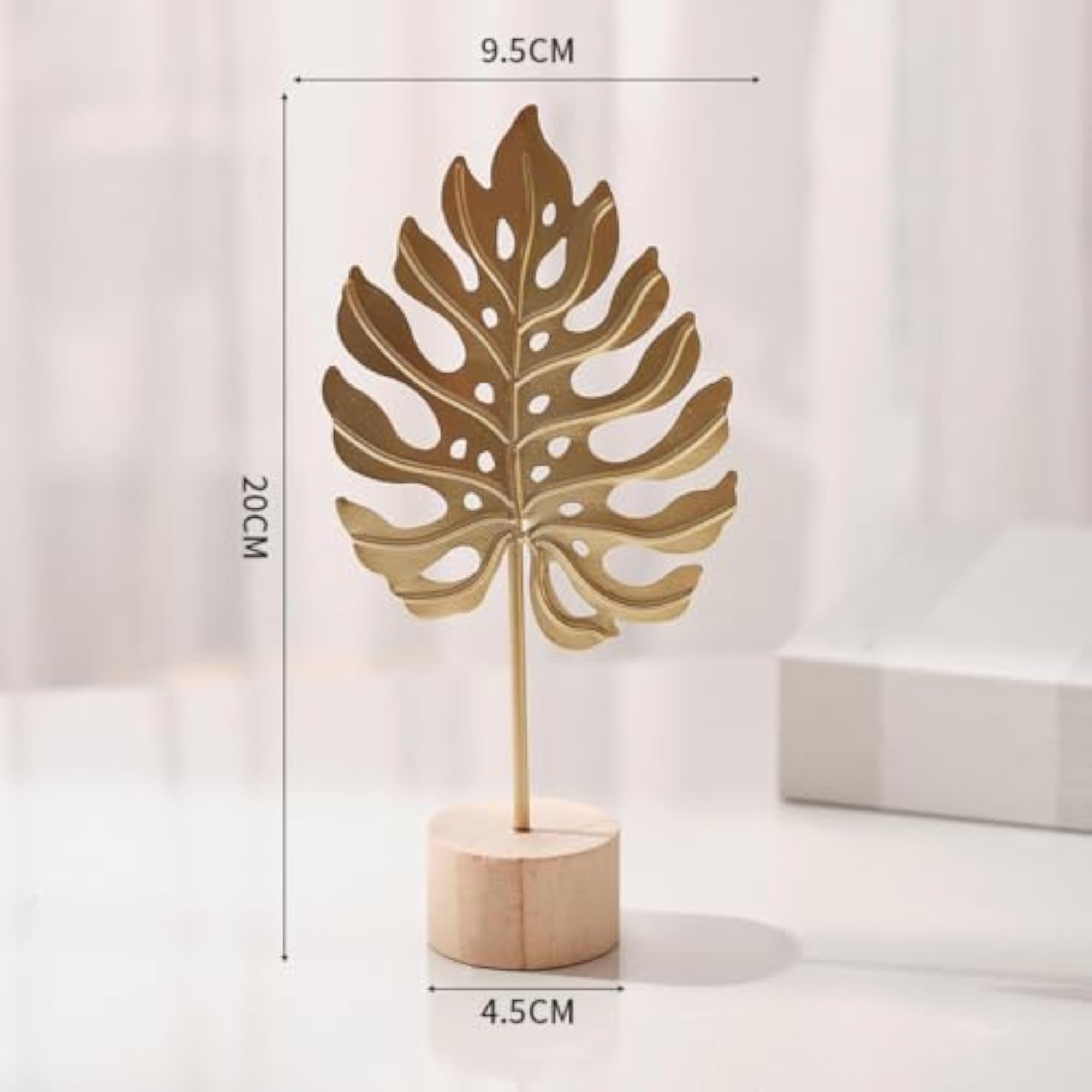 Transparent Straw Organizer Leaf Sculpture Metal Holder